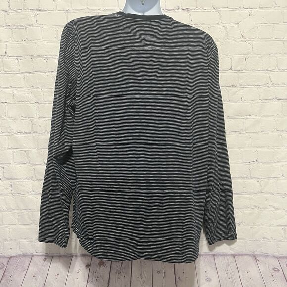 PENGUIN Navy Blue White Striped Henley Shirt XXL Short Sleeve Preppy Mens - Picture 5 of 12